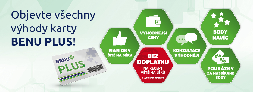 UŠETŘETE S KARTOU BENU PLUS NA DOPLATKU ZA RECEPT