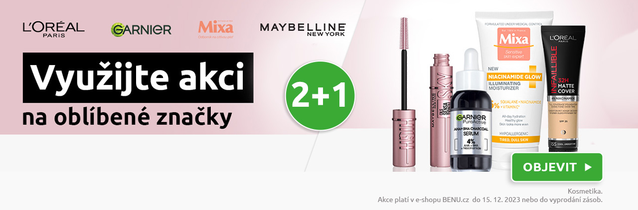 L'Oréal Paris, Garnier, Mixa a Maybelline v akci 2+1