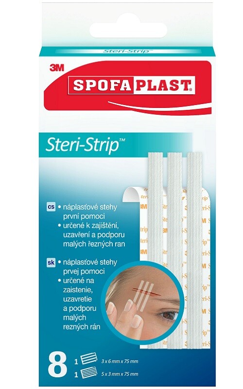 3M Spofaplast 801 Steri-Strip náplasťové stehy 8 ks