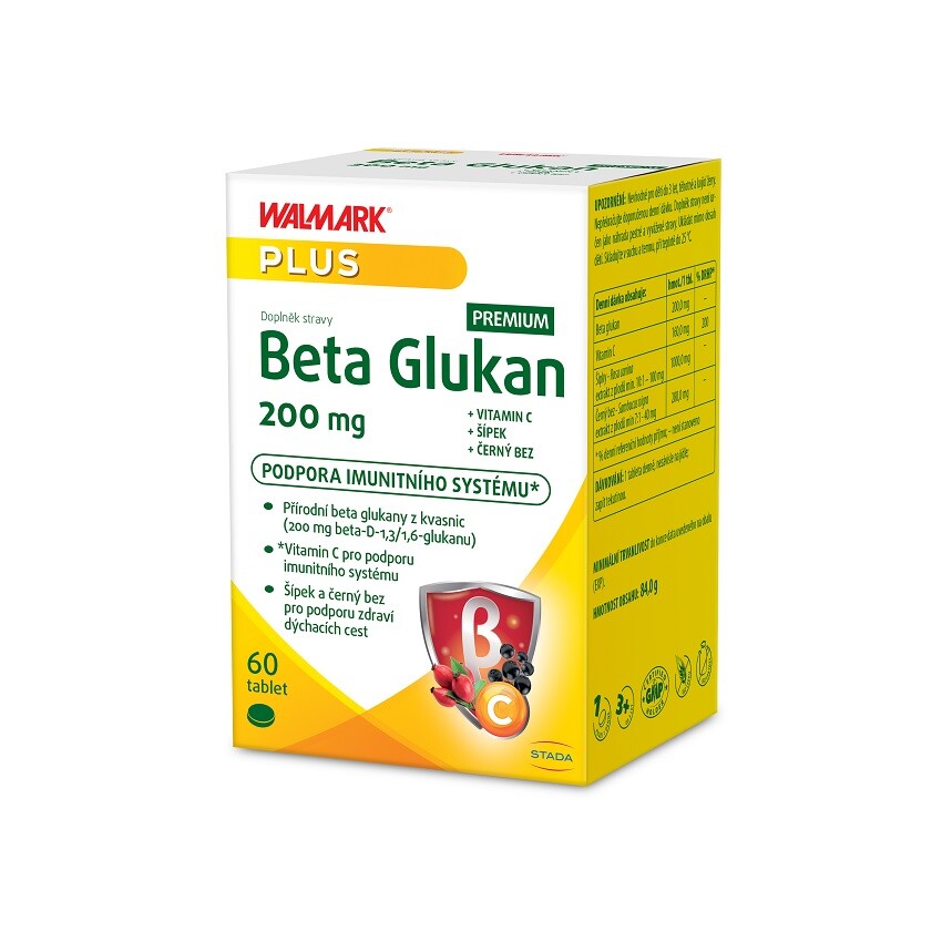 Fotografie Walmark Beta Glukan 200 mg Premium 60 tablet