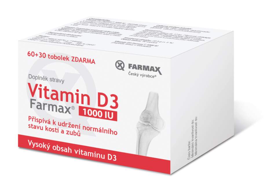 Farmax Vitamin D3 1000IU tob.60+30 ZDARMA