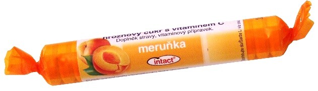 Intact hroznový cukr s vit.C meruňka 16ks