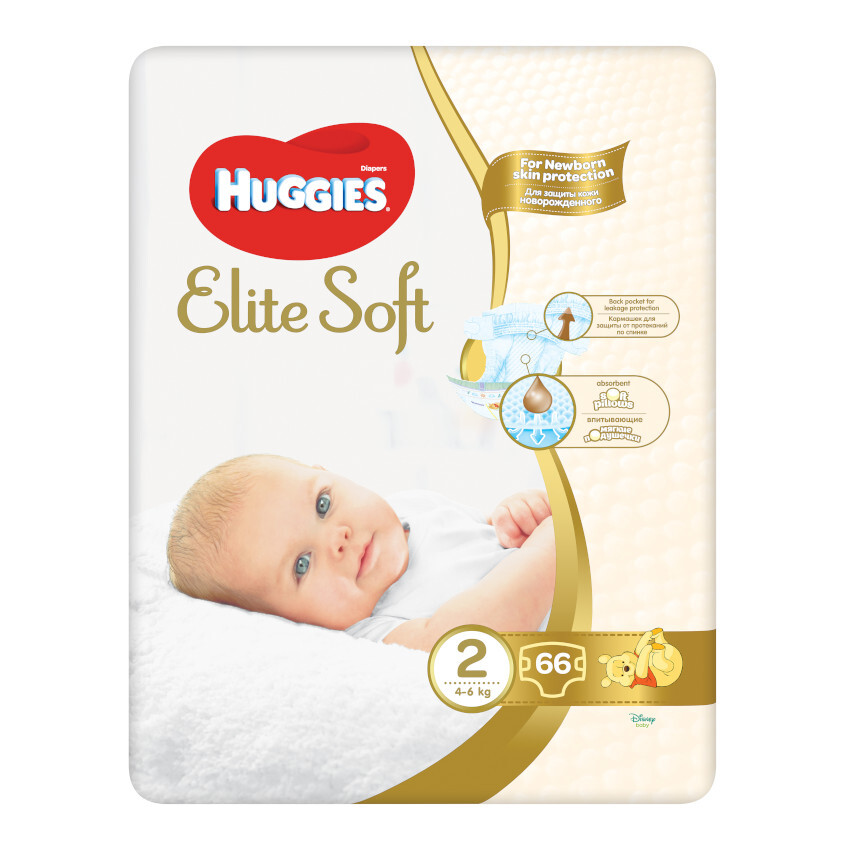 HUGGIES Elite Soft 3-6kg 66ks