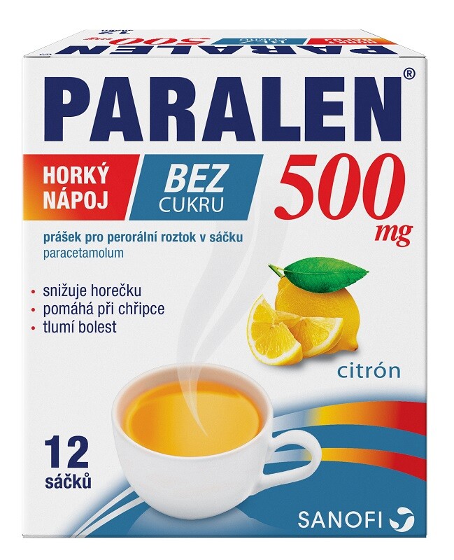 PARALEN HORKÝ NÁPOJ BEZ CUKRU 500MG perorální PLV SOL SCC 12