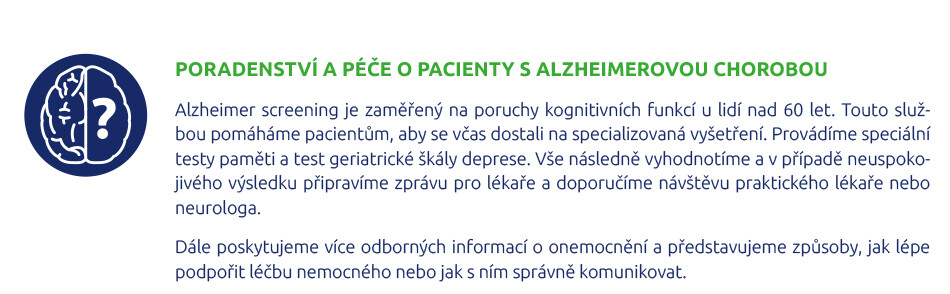 Poradenství a péče o pacienty s Alzheimerovou chorobou