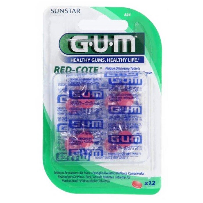 GUM tablety Red-Cote k indikaci plaku 12ks G824MB