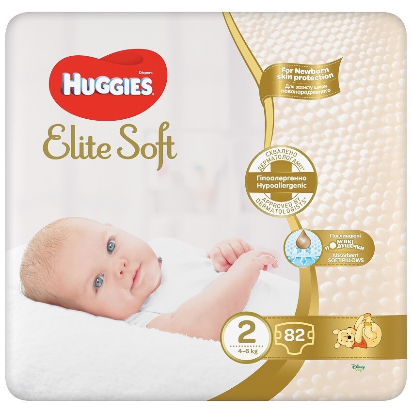 HUGGIES Elite Soft 2 4-6kg 82ks