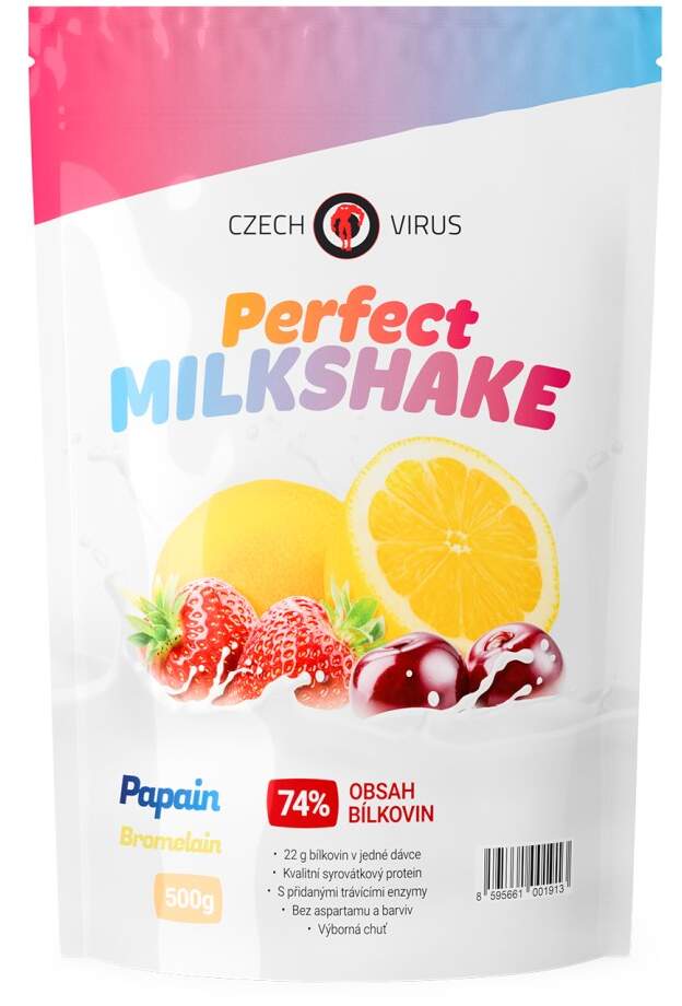 Czech Virus Perfect Milkshake Jahodový milkshake 500 g