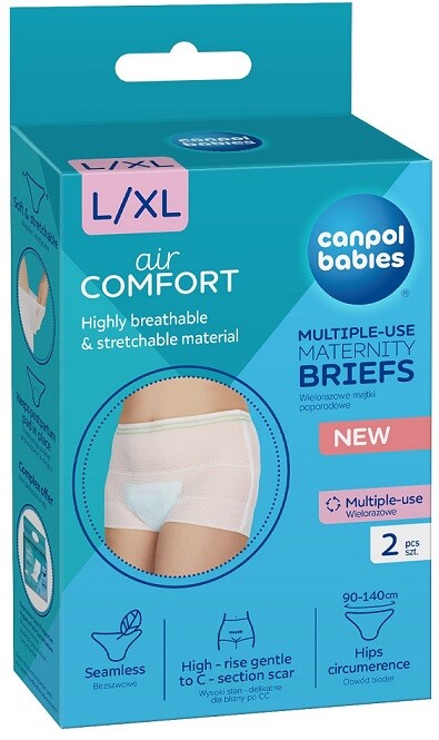 Canpol Babies multifunkční kalhotky po porodu bílá 2ks vel. L/XL
