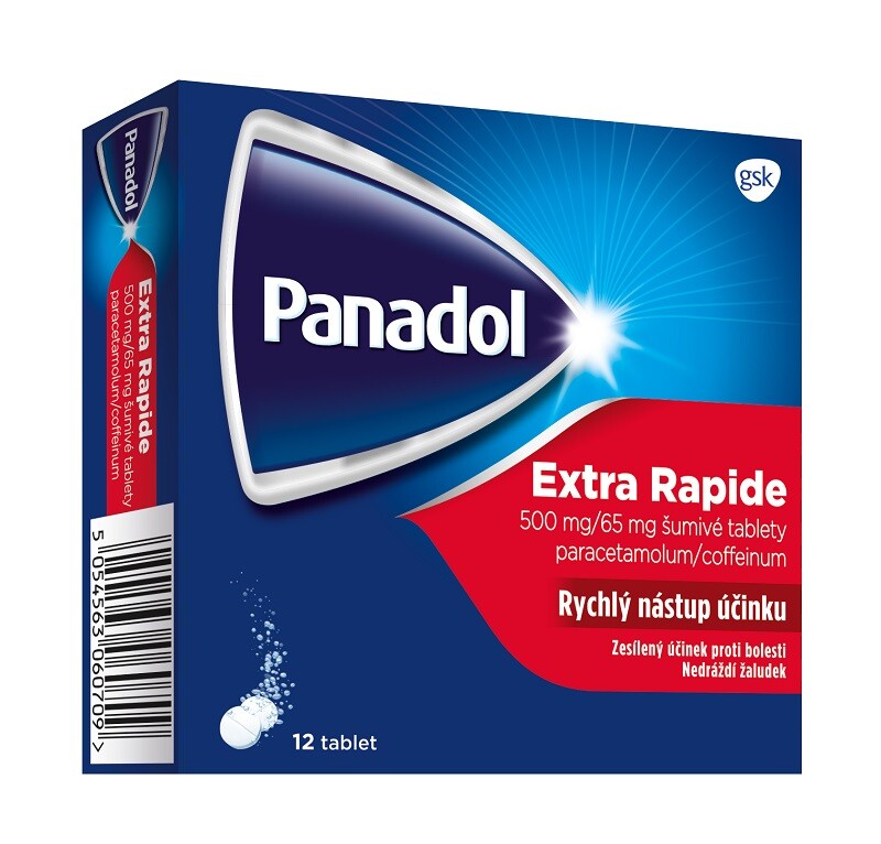 Panadol Extra Rapide 500mg/65mg, 12 šumivých tablet