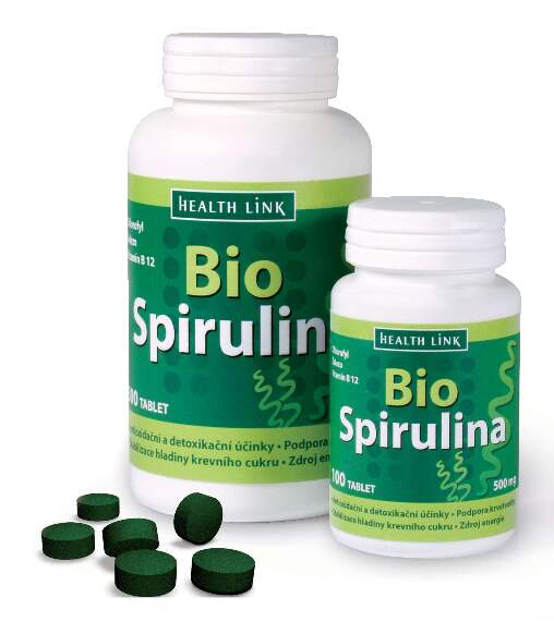 Fotografie Health Link BIO Spirulina 500 mg 100 tablet