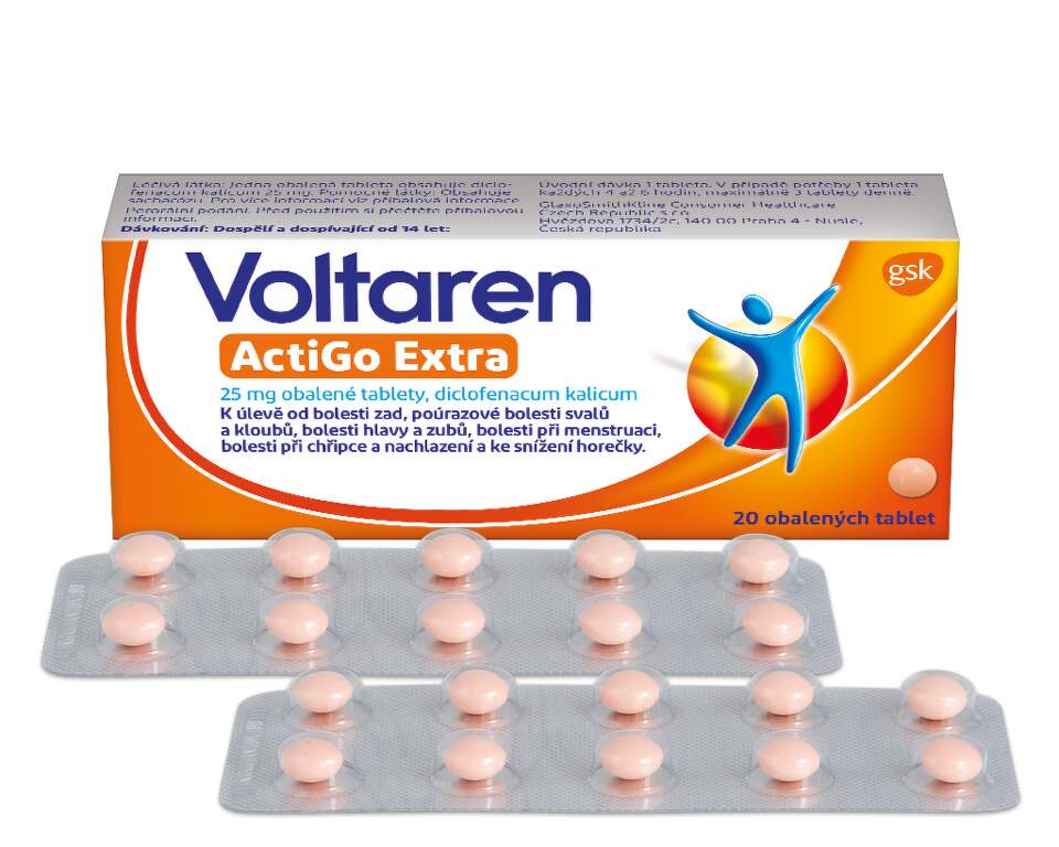 Fotografie VOLTAREN ACTIGO EXTRA 25MG obalené tablety 20