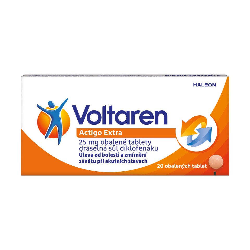 Fotografie VOLTAREN ACTIGO EXTRA 25MG obalené tablety 20