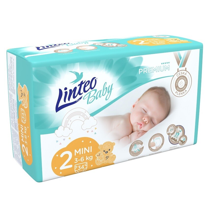 Dětské plenky LINTEO BABY PREMIUM MINI 3-6kg 34ks