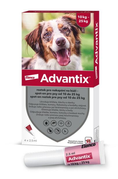 Fotografie Advantix pro psy spot-on 10-25 kg 2.5 ml