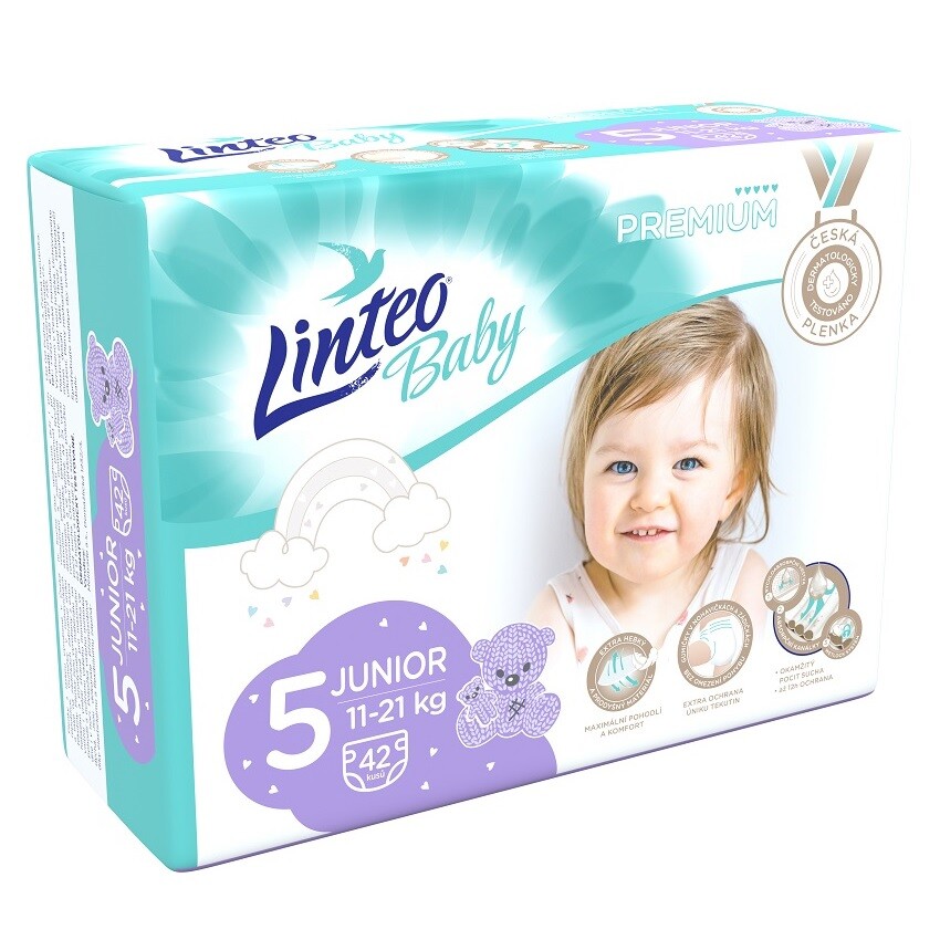 Dětské plenky LINTEO BABY PREM JUNIOR 11-21kg 42ks