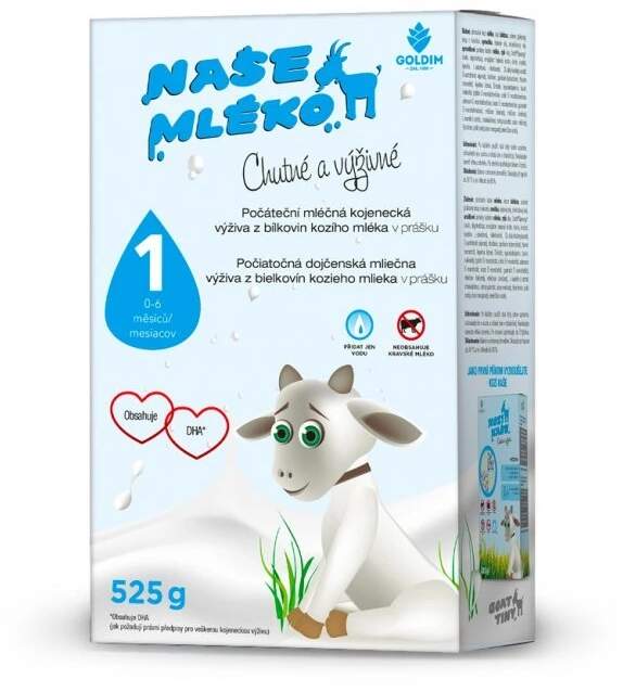 NAŠE MLÉKO 1 počáteční výživa z kozího mléka 0-6m 525g