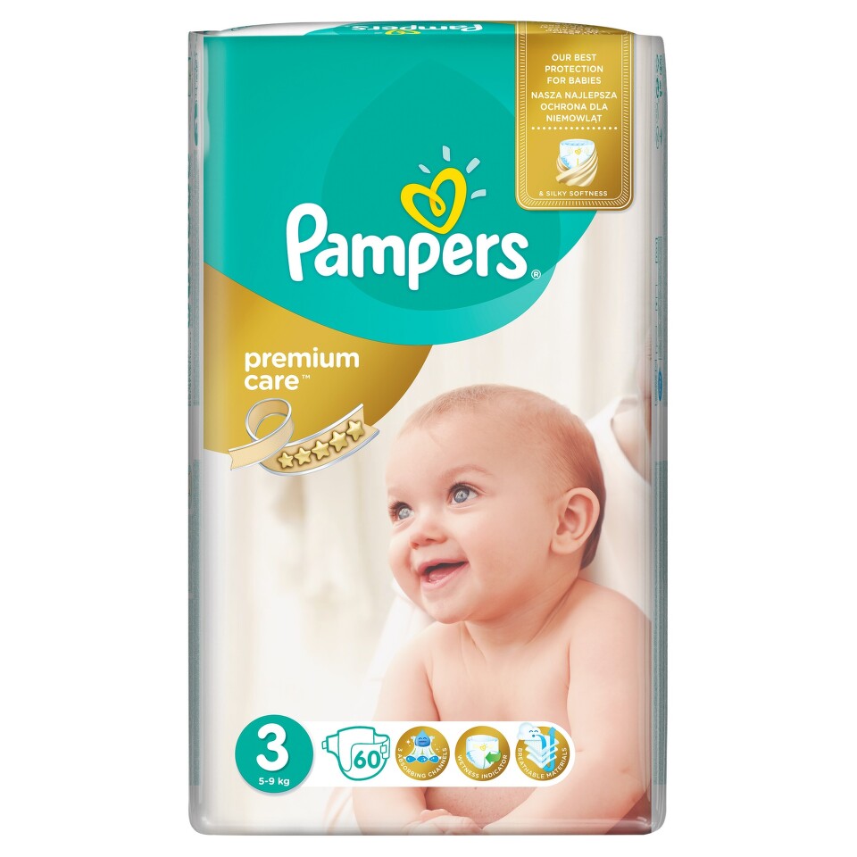 PAMPERS Premium Care 3 Midi 60ks
