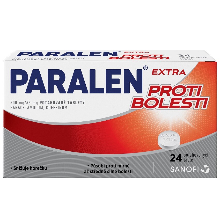 PARALEN EXTRA PROTI BOLESTI 500MG/65MG potahované tablety 24