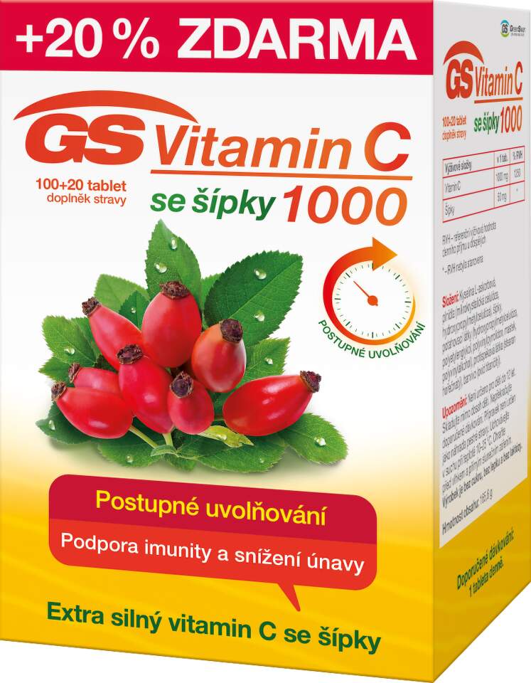 Fotografie GS Vitamin C1000 se šípky tbl.100+20 2016