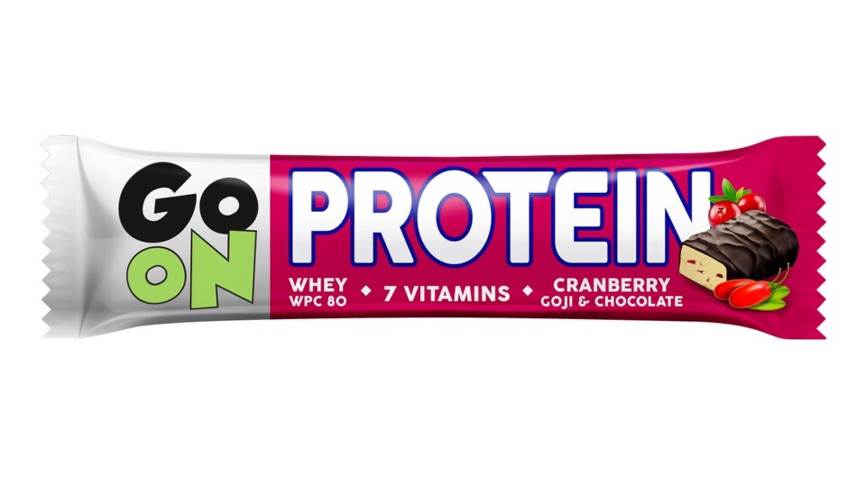 GO ON Proteinová tyčinka s brusinkami a goji 50g