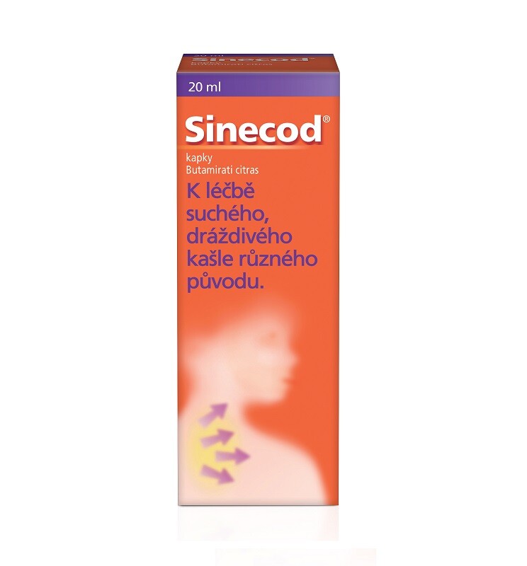 SINECOD 5mg/ml, kapky pro děti proti suchému kašli 20ml
