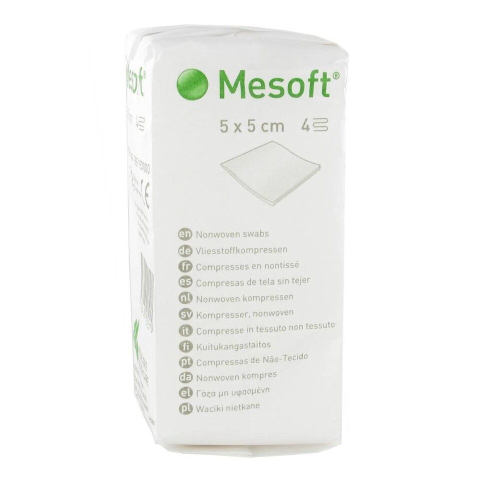 MESOFT nesterilní kompresy z netkané textilie 5X5cm, 100ks