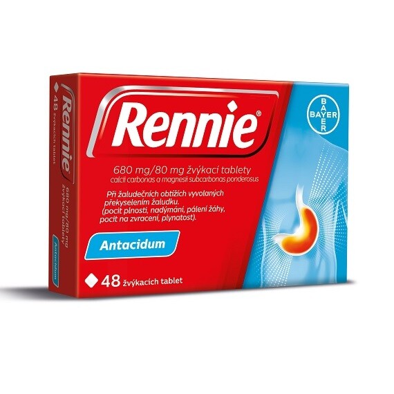 RENNIE 680MG/80MG žvýkací tableta 48