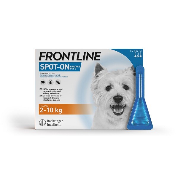 Frontline Spot On Dog 2-10kg pipeta 3x0.67ml