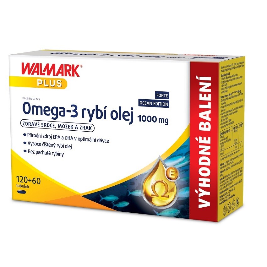 Walmark Plus Omega-3 rybí olej 1000mg Ocean Edition 120+60 tobolek