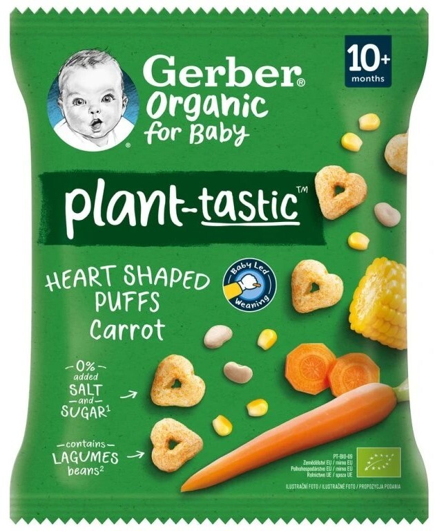 Gerber Křupavá srdíčka mrkvová BIO 28g 10M+