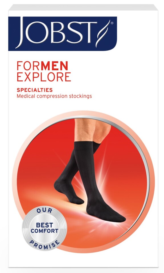 JOBST forMen Explore kompresní punčochy lýtkové se špicí vel.V barva černá
