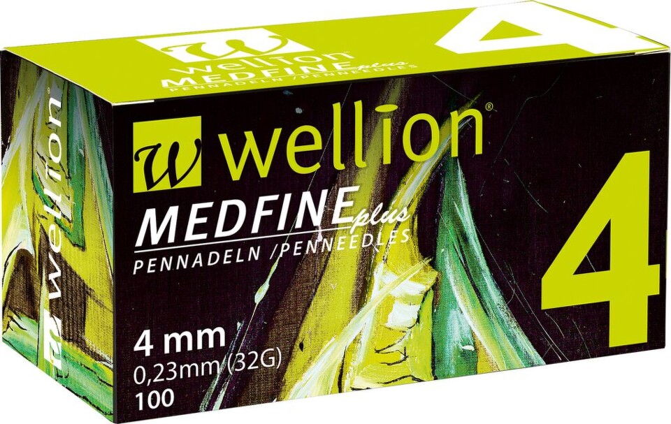 WELLION MEDFINE PLUS JEHLY PRO INZULÍNOVÁ PERA JEHLY PRO VŠECHNA INZULÍNOVÁ PERA VEL. 32GX4MM, 10