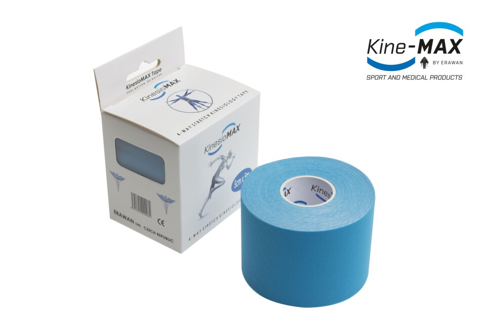 Kine-MAX 4Way kinesiology tape modrá 5cmx5m