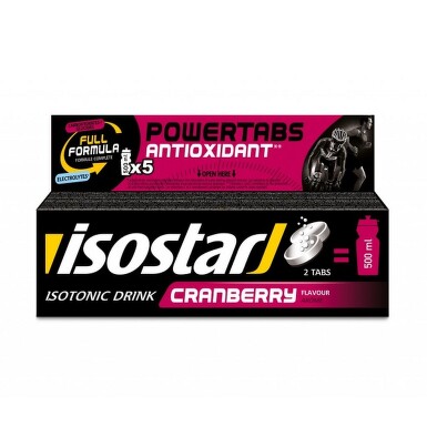 ISOSTAR Powertabs šumivé tablety cranberry 10x12g
