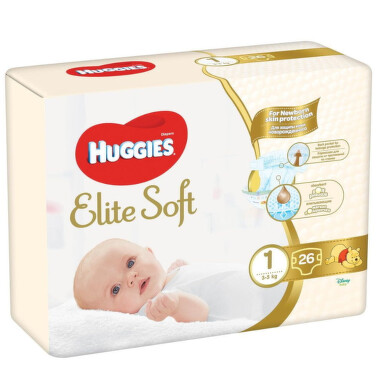 HUGGIES Elite Soft 1 3-5kg 26ks