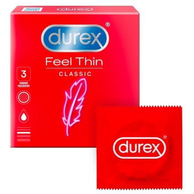 Prezervativ DUREX Feel Thin Classic 3ks
