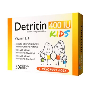 Detritin Kids 400IU vitamin D3 30 měkkých pastilek