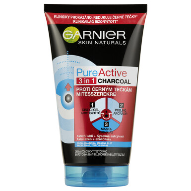 Garnier Pure Active čistící gel, peeling a maska proti černým tečkám 150ml