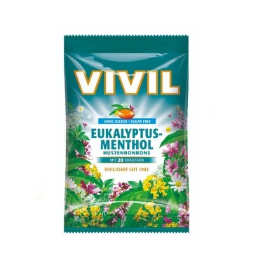 Vivil Eukalyp.-ment.+20 druhů bylin bez cukru 120g