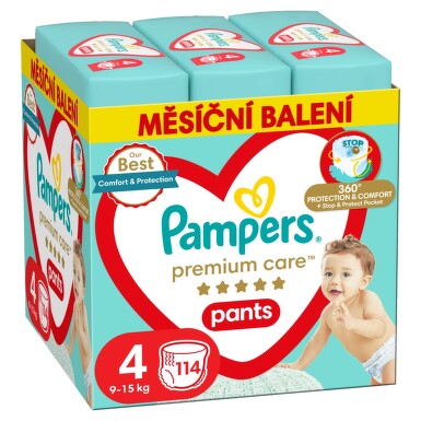 Pampers Premium Care kalhotkové plenky měsíční balení S4 114ks