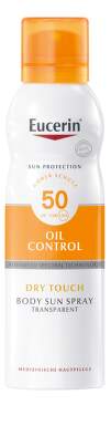EUCERIN SUN Transparentní sprej aerosol na opalování Dry Touch Oil Control SPF 50 200 ml