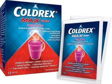 COLDREX MAXGRIP LESNÍ OVOCE 1000MG/10MG/70MG perorální PLV SOL 10 II