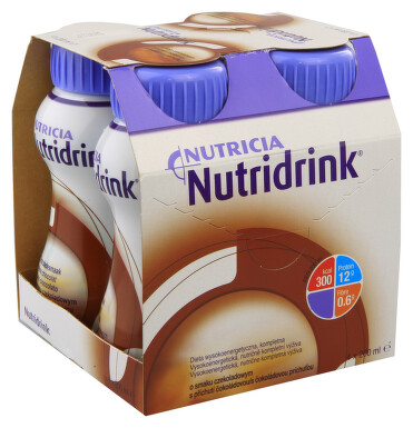 NUTRIDRINK S PŘÍCHUTÍ ČOKOLÁDOVOU perorální roztok 4X200ML