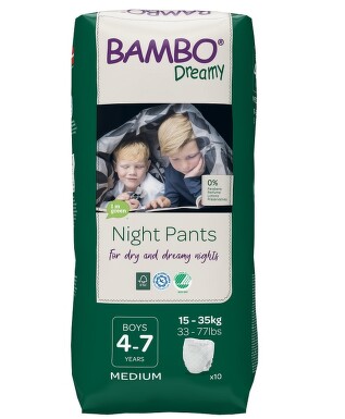 BAMBO DREAMY NIGHT PANTS 4-7 BOY KALHOTKY ABSORPČNÍ NAVLÉKACÍ DĚTSKÉ, NOČNÍ, 4-7 LE