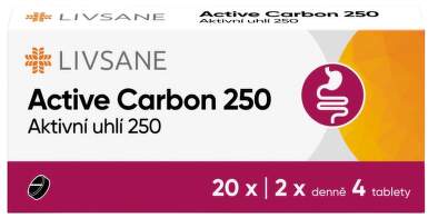 LIVSANE Active Carbon 250 Aktivní uhlí tbl.20