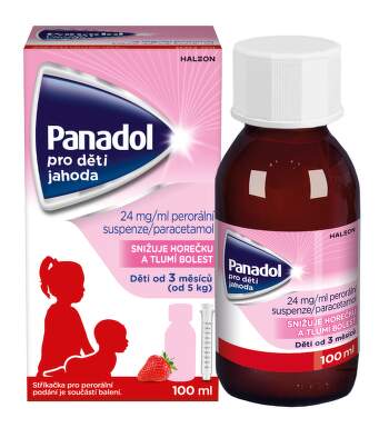 Panadol pro děti Jahoda 24mg/ml perorální suspenze 100 ml