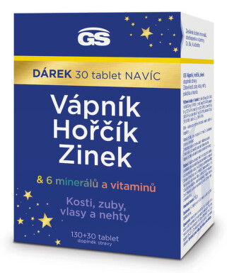 GS Vápník Hořčík Zinek tbl.130+30 dárek 2023