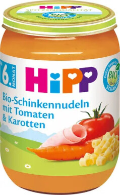 HiPP Zelenina s těstovinami a šunkou BIO 190g