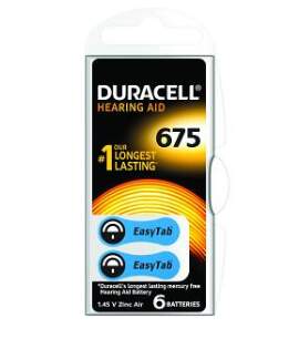 Baterie do naslouch.Duracell DA675 Easy Tab 6ks